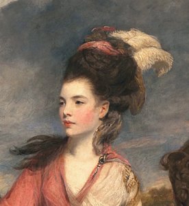 Jane Fleming, spätere Gräfin von Harrington, ca. 1778-79 (Detail) von Joshua Reynolds