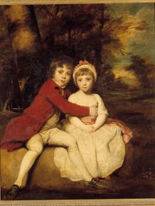 John Parker und seine Schwester Theresa Ein Bruder und eine Schwester stehen liebevoll. Gemälde von Joshua Reynolds (1723-1792) von Joshua Reynolds