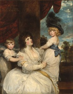 Porträt von Jane, Gräfin von Harrington, mit ihren Söhnen, dem Viscount Petersham und dem Ehrenwerten Lincoln Stanhope