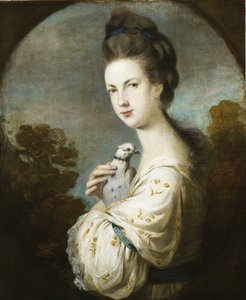 Porträt von Miss Juliet Langton stehend, halbe Länge, 1764 von Joshua Reynolds