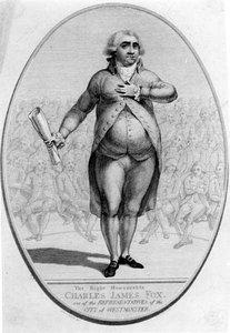 Der ehrenwerte Charles James Fox (1749-1806), einer der Vertreter der Stadt Westminster, graviert von Thomas Trotter von Joshua after Cristall