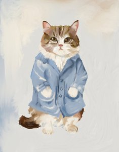 Niedliche Katze im blauen Mantel von Josie George