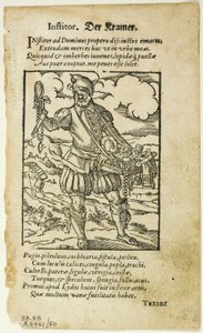 Der Kramer aus De omnibus illiberalibus sive mechanicis artibus von Hartmann Schopper, Platte 50 aus Holzschnitte aus Büchern des XVI. Jahrhunderts