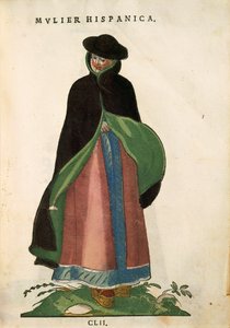 Spanische Frau, aus Habitus Praecipuorum Popularum von Jost Amman, Kupferstich