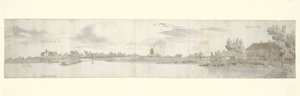 Panoramablick auf Schloss Ooij und das Zollhaus, Nordbrabant