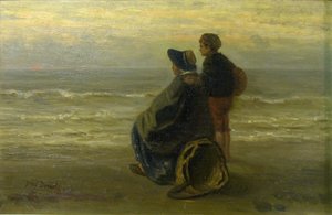 Mutter und Kind an einem Meeresufer, um 1890 von Jozef (1824 1911) Israels