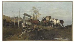 Gespräch am Brunnen, 1877 von Jozef Brandt