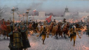 Abreise von Wilanów von John III Sobieski und Marysienka, 1897