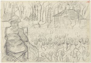 Maler in einem Tulpenfeld von Jozef Israëls