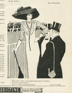 Illustration von J Gris in Le Lire, 02/10/09 - Mode, Hut, Leben der Reichen, Hippismus - Frauen