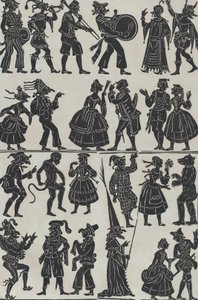 Blatt 7 der Figuren für chinesische Schattenspiele, 1859 von Juan Llorens