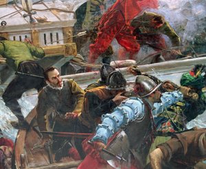 Die Schlacht von Lepanto 1571 (Detail) von Juan Luna y Novicio