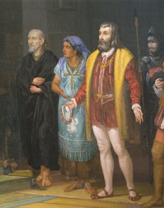 Hernan Cortes, la Malinche und Bartolome de Las Casas (Detail)