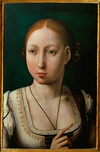 Johanna die Wahnsinnige, Ehefrau von Philipp dem Schönen, Tochter von Isabella von Kastilien von Juan de (attr. to) Flandes