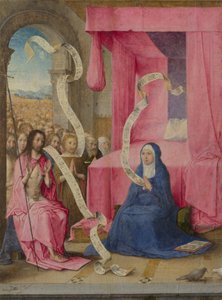 Christus erscheint der Jungfrau mit den Erlösten des Alten Testaments, um 1500 von Juan de Flandes