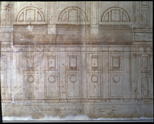 Außenansicht der Fassade der Kathedrale von Valladolid auf dem Platz Santa María (Zeichnung)