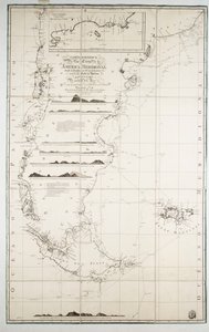 Karte von Chile, Patagonien, Feuerland und den Falklandinseln, um 1798