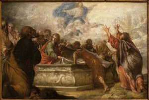 Mariä Himmelfahrt. Gemälde von Juan de Valdés Leal (1622-1690), um 1680. Museum der Schönen Künste in Sevilla, Spanien.