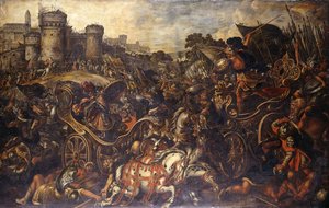 Achilles konfrontiert Hector vor Troja