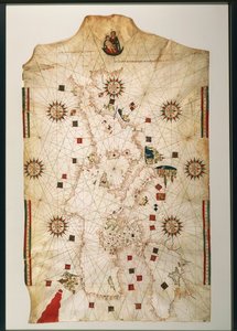 Kopie des nautischen Planisphärs von Juan de la Cosa aus dem 19. Jahrhundert von Juan de la Cosa
