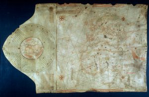 Seekarte von Juan de la Cosa, Kartograph und Begleiter des Seefahrers Christoph Kolumbus
