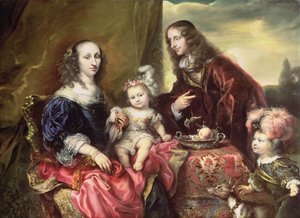 Porträt einer Familie (vermutlich Colonel John Hutchinson) von Jürgen Ovens