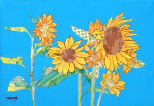 Helle Sonnenblumencollage