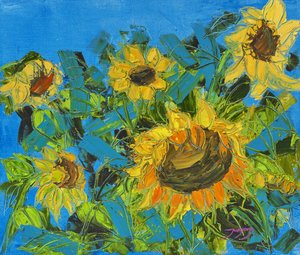 Goldene Sommersonnenblumen