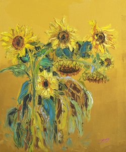 Goldene Sonnenblumenblüten von Jukyong Park