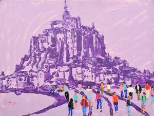 Lila Mont Saint-Michel Spaziergang