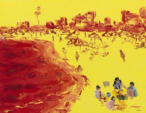 Roter Strandtag von Jukyong Park