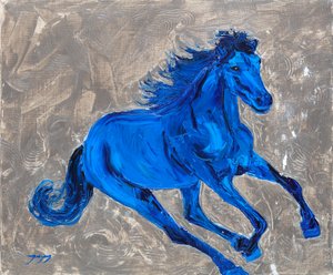 Lebendiges blaues Pferd