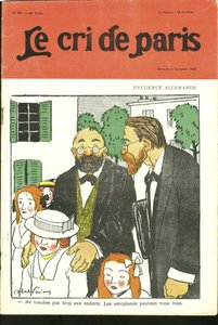 Illustration von Abel Faivre (1867-1945) für das Cover von Le Cri de Paris, 04/09/10 - "Berührt nicht zu viel Kinder, Flugzeuge können euch sehen." - Deutschland Preußen, Luftfahrt