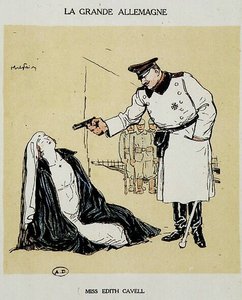 Miss Edith Cavell, von den Deutschen hingerichtet, Bild von Abel Faivre (1864-1945)
