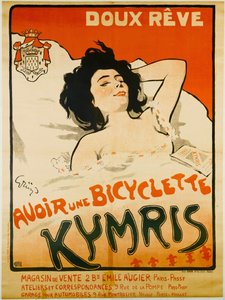 Doux rêve. Eine Kymris-Fahrrad haben, ca. 1898