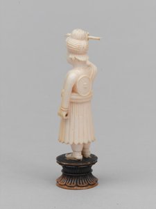 Schwarzer Bauer, Schachfigur, Indien, um 1820