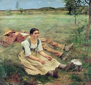 Die Heuarbeiter, 1877 von Jules Bastien Lepage