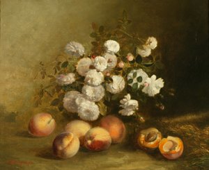 Blumen und Aprikosen von Jules Bidlingmeyer