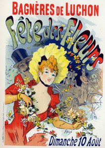 Kunst. Unterhaltung. Blumenfest in Bagneres de Luchon. Plakat von Jules Cheret, Frankreich, ca. 1895 (Plakat) von Jules Cheret