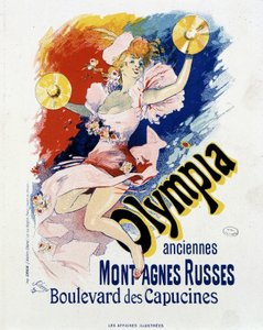 Olympia: alte Achterbahn, Comic der Kapuziner - Plakat von Jules Chéret