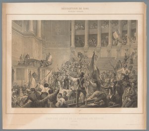 Pariser Aufständische stören die Versammlung der Abgeordnetenkammer von Jules  David