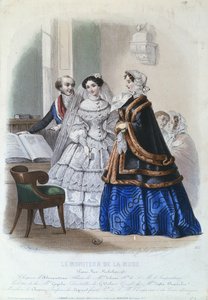 Hochzeitskleid, Modeplatte aus Le Moniteur de la Mode, 1854 von Jules David
