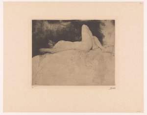 Liegender Akt von Jules De Bruycker (signed by artist)