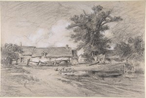 Bauernhof mit Enten von Jules Dupré