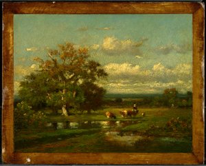 Landschaft mit Rindern von Jules Dupré