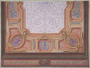 Entwurf für die Decke des Grand Salons, Hôtel Hope, 1867 von Jules Edmond Charles Lachaise and Eugène Pierre Gourdet
