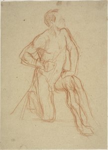 Kniende männliche Figur von Jules Elie Delaunay