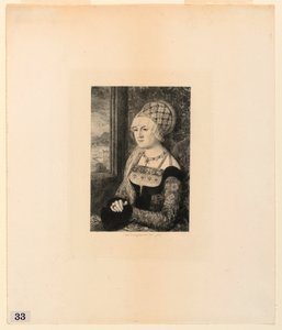Porträt einer jungen Frau, aus "Radierungen von Bildern im Metropolitan Museum, New York" von Jules Ferdinand Jacquemart