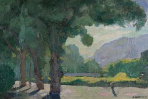Grenoble, Ansicht von Île Verte 1922 von Jules Flandrin