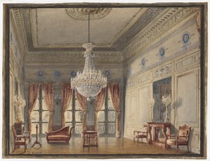 Der Salon im Montpensier-Flügel, Palais Royal von Jules Frédéric Bouchet